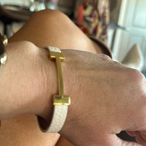 White faux snakeskin bracelet